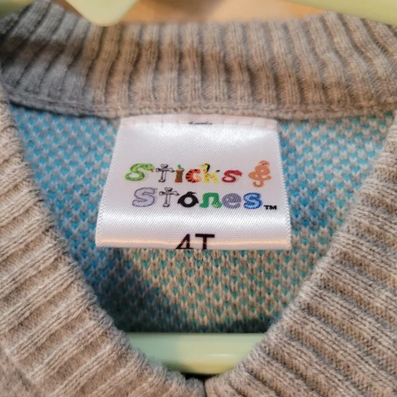 Knit Vest Toddler Boy 4T Spring Sweater Vest Blue Gray - Picture 3 of 6